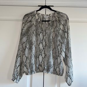 New Express snakeskin sheer top, size S